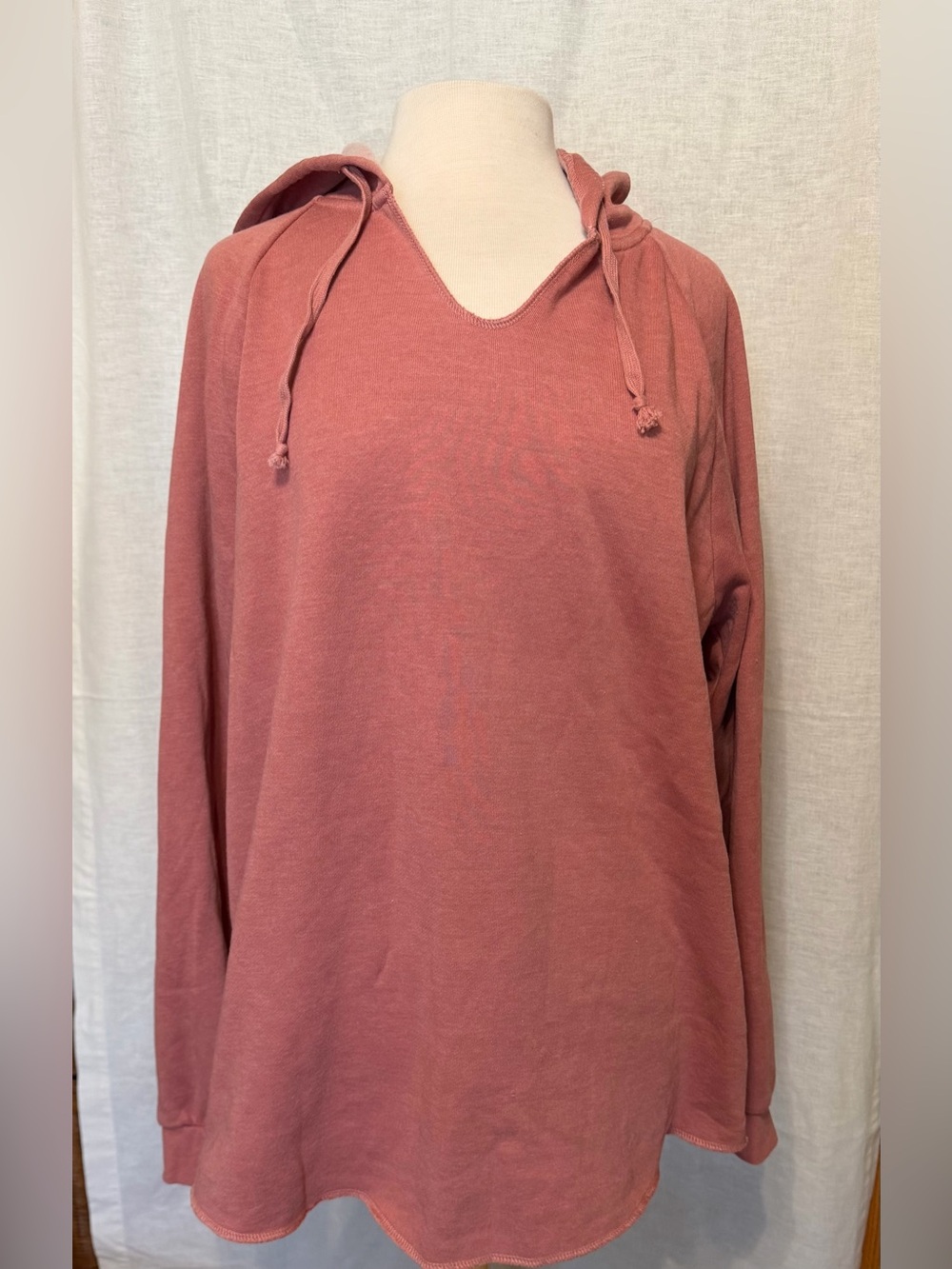 Cozy Dusty Rose Hooded Pullover